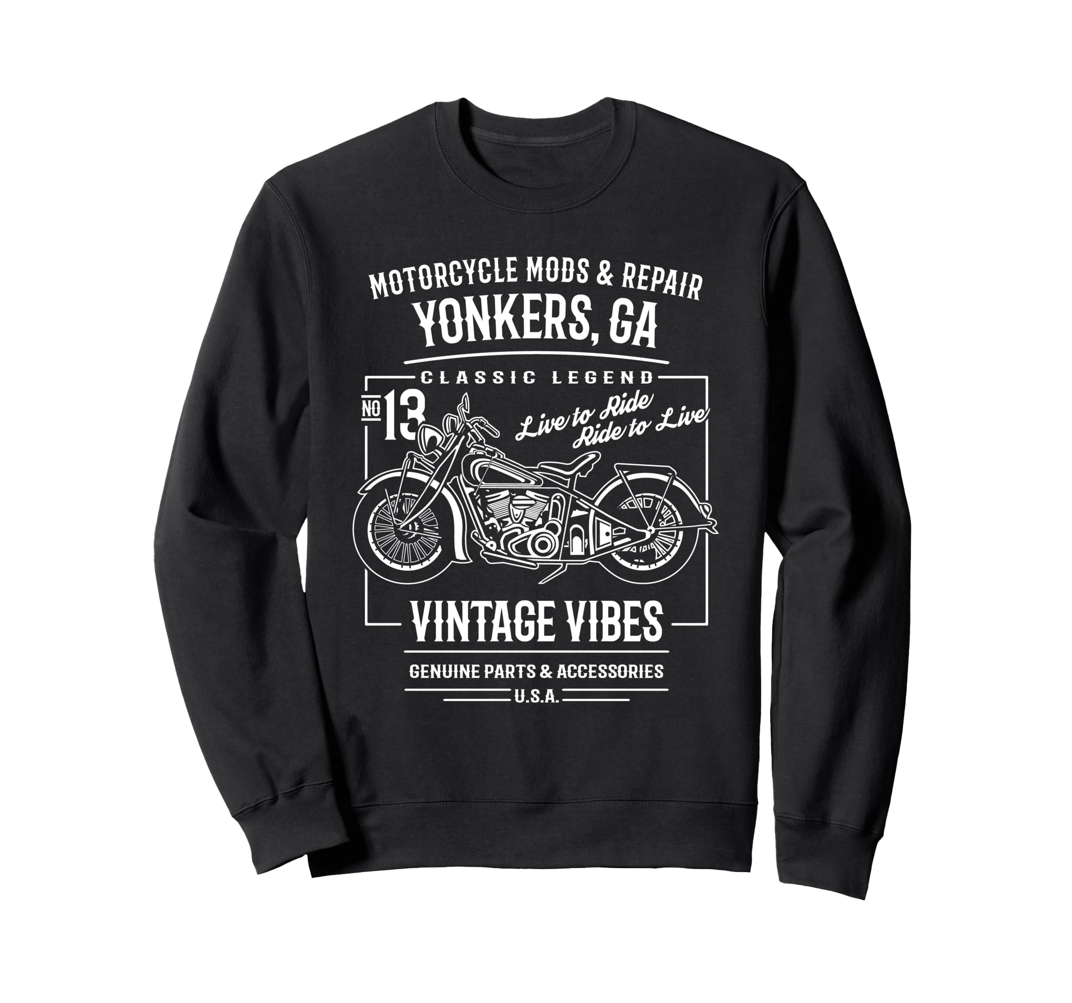 Yonkers Ga Usa Motorcycle Sweatshirt - Graphic Print Unisex - T-Shirt, Sweatshirt, Hoodie