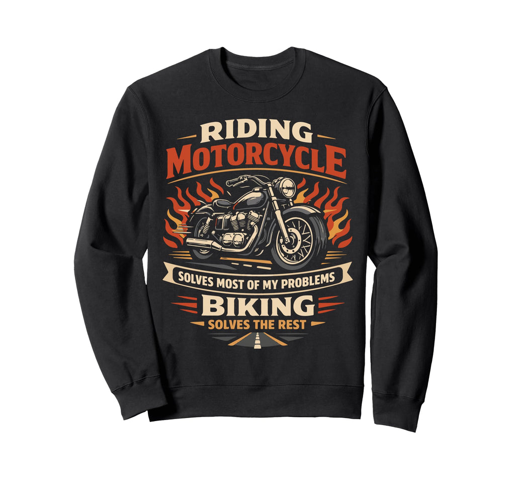 Motorcycle Biker Riding Sweatshirt - Casual Everyday Wear for Adults - T-Shirt, Sweatshirt, Hoodie