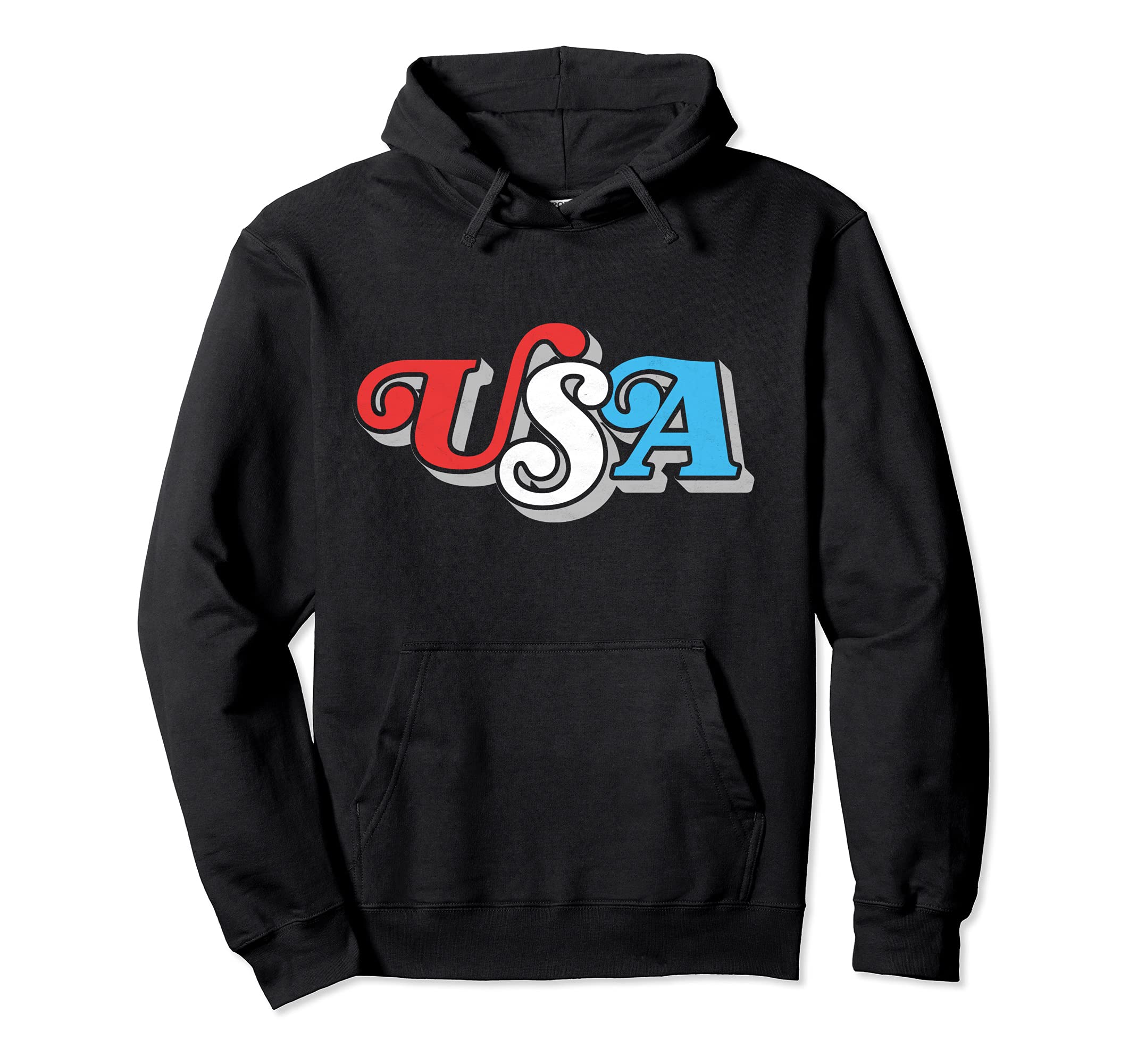 Usa Typography Patriotic 4Th July 80S Hoodie - Aesthetic Graphic Men Women - T-Shirt, Sweatshirt, Hoodie