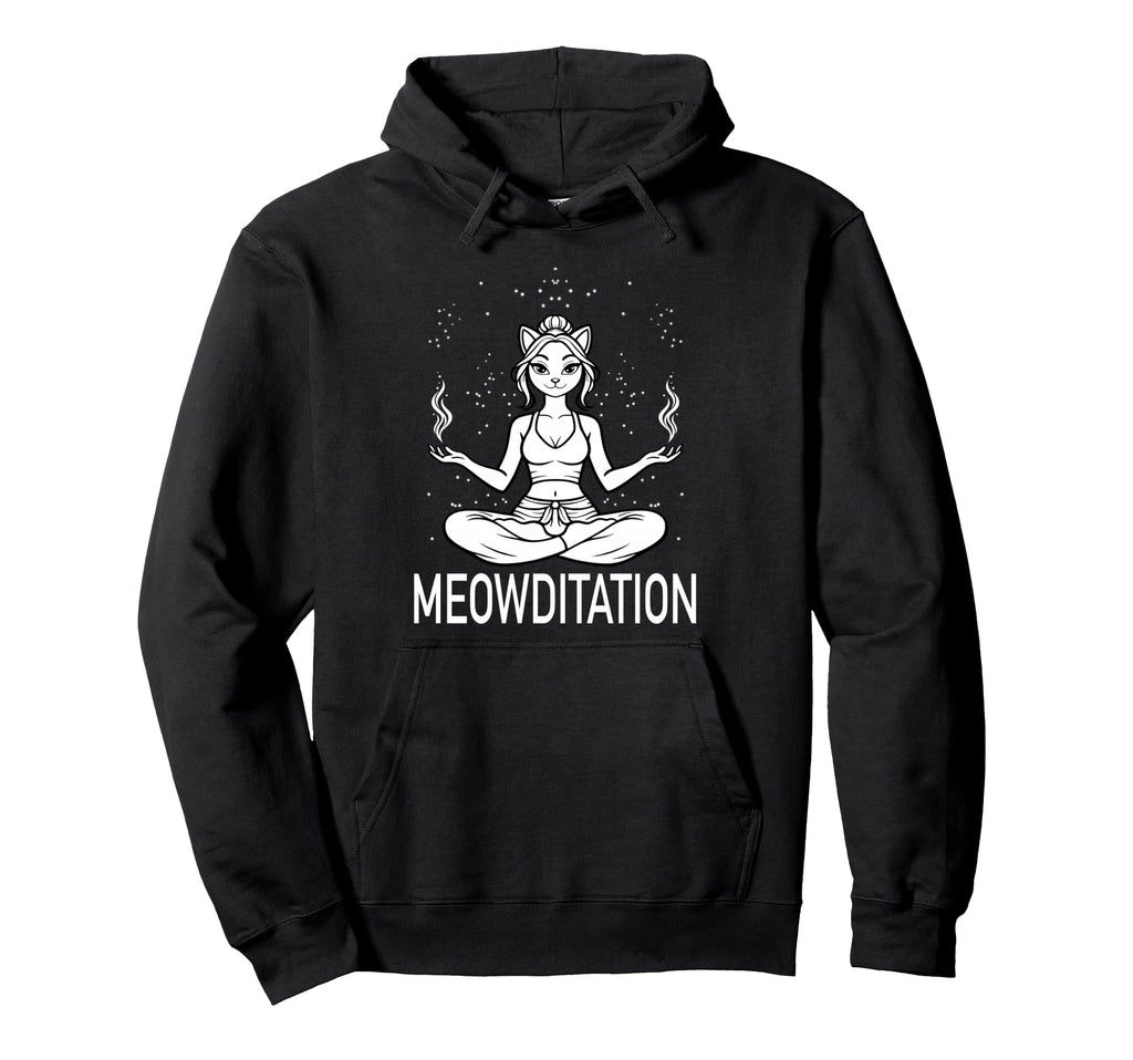 Meowditation Funny Yoga Cat Meditation Hoodie - Streetwear Style Unisex - T-Shirt, Sweatshirt, Hoodie