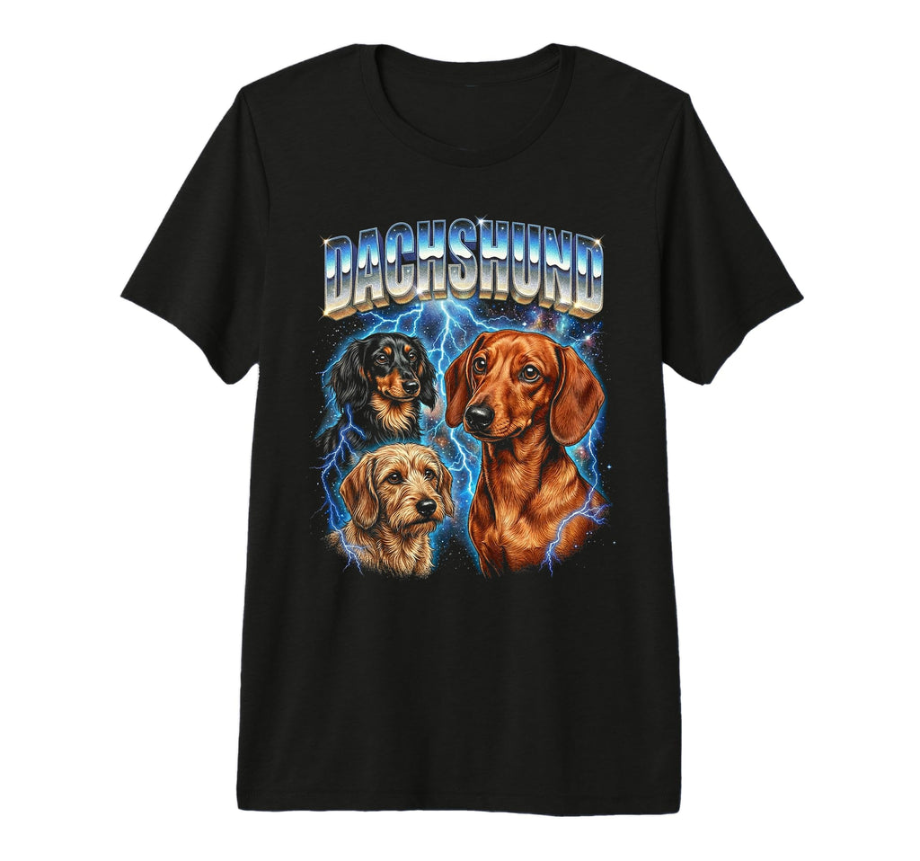 Dachshund 80S Dog Lover Funny 90S Tri T-Shirt - Minimalist Print Unisex - T-Shirt, Sweatshirt, Hoodie