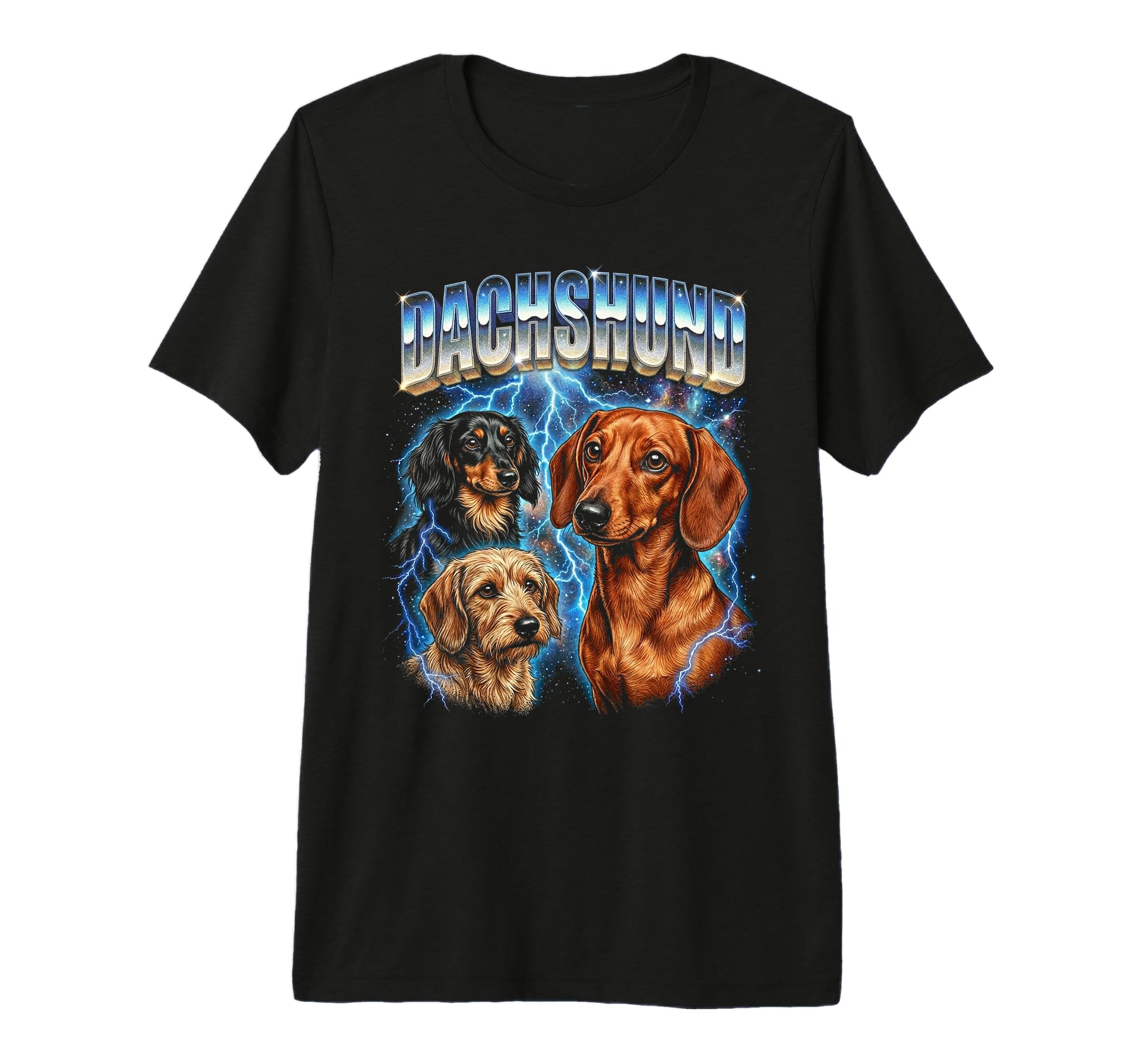 Dachshund 80S Dog Lover Funny 90S Tri T-Shirt - Minimalist Print Unisex - T-Shirt, Sweatshirt, Hoodie