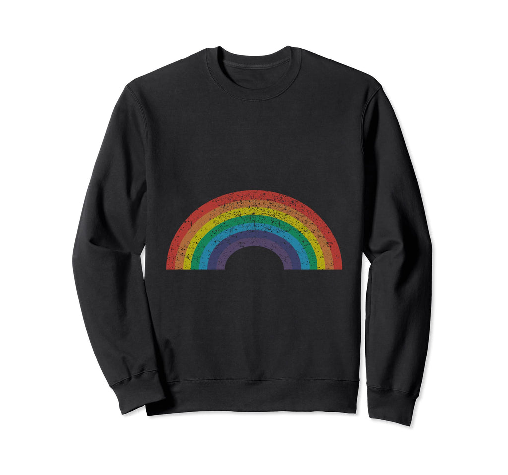 Distressed Rainbow Pride Month Support Sweatshirt - Novelty Apparel Unisex - T-Shirt, Sweatshirt, Hoodie