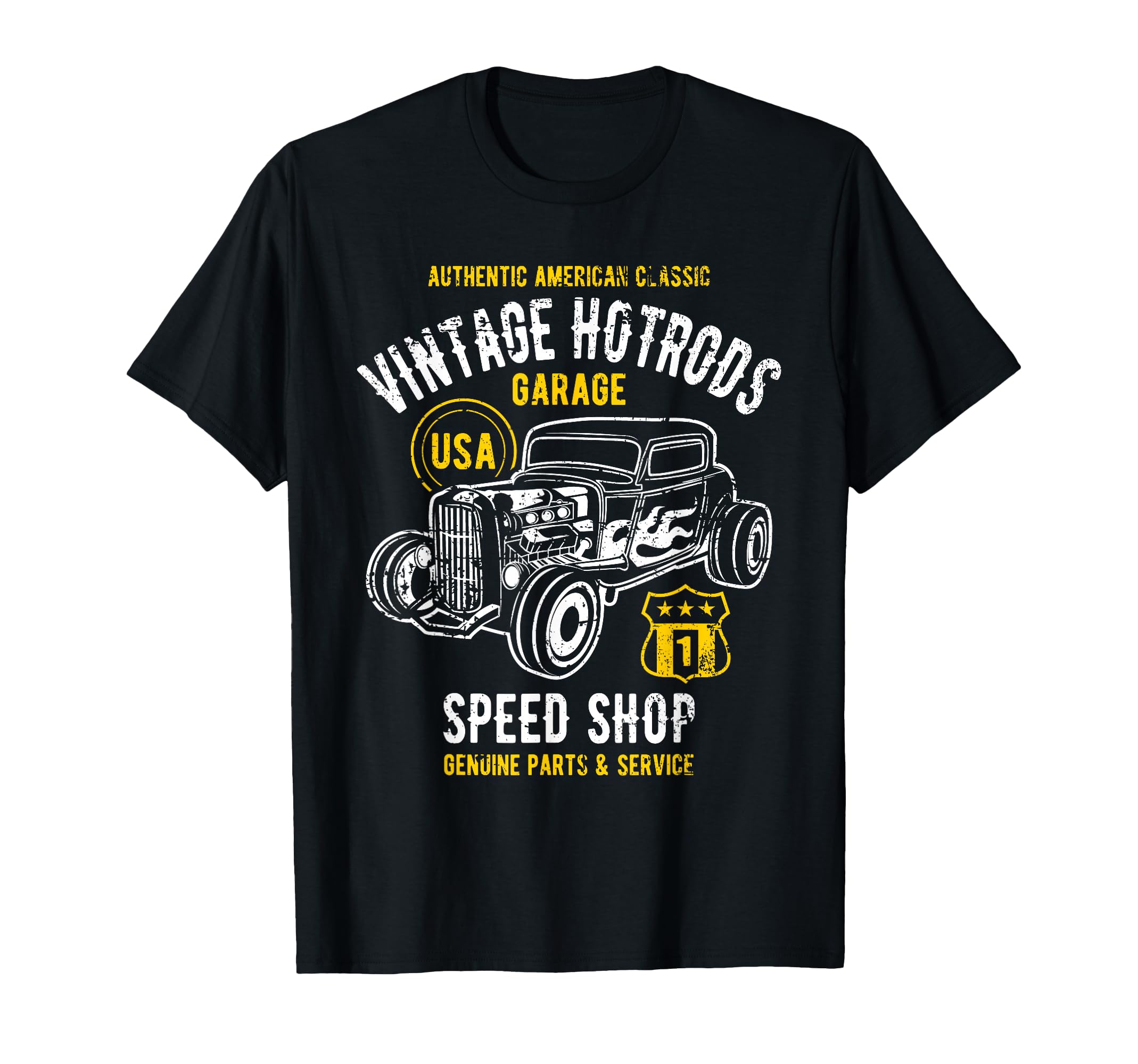 Speed Shop Hotrod Car Distressed T-Shirt - Unique Graphic for Adults - T-Shirt, Sweatshirt, Hoodie