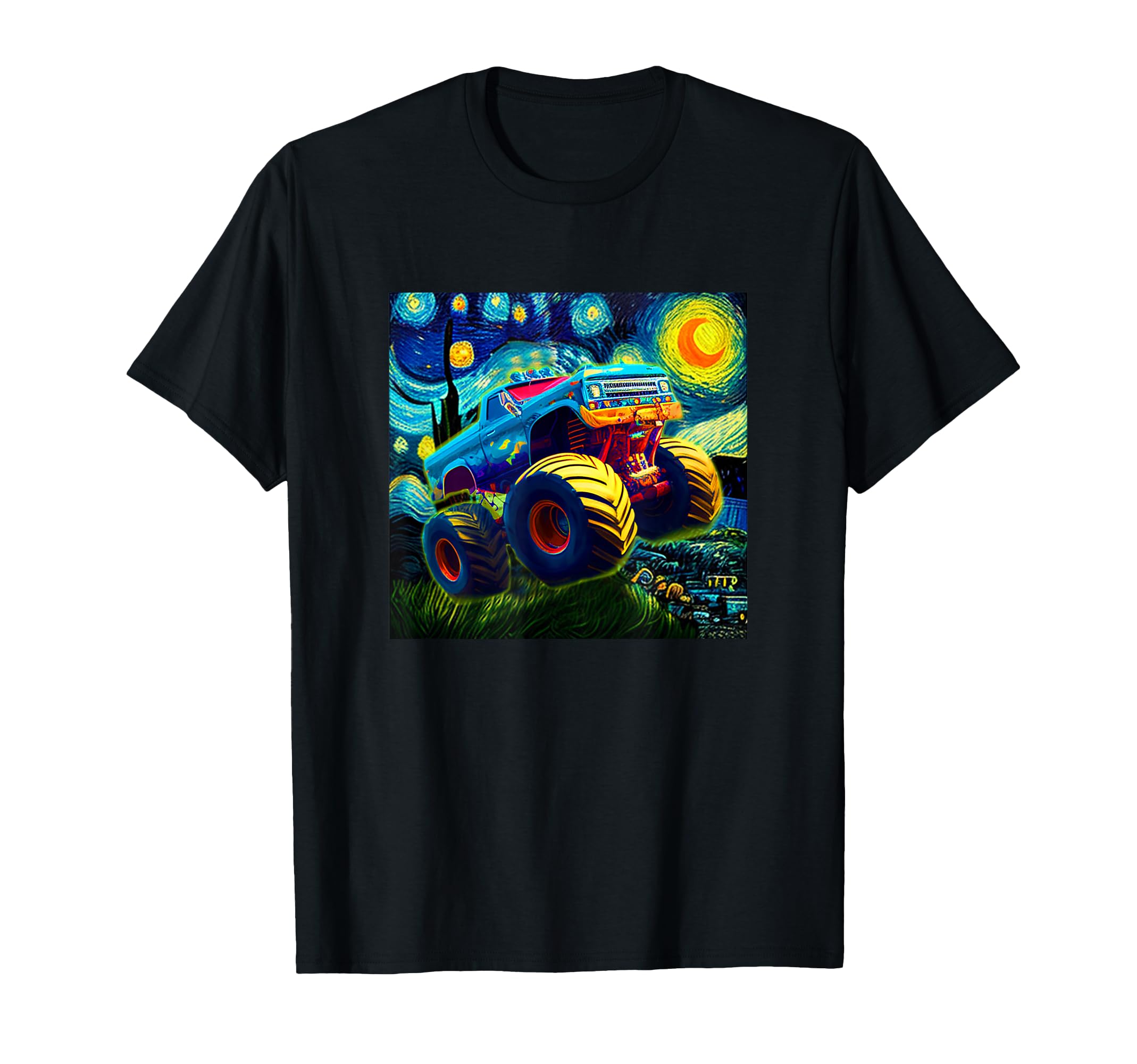 Monster Truck Artistic Car Van Gogh T-Shirt - Trendy Graphic Men Women - T-Shirt, Sweatshirt, Hoodie