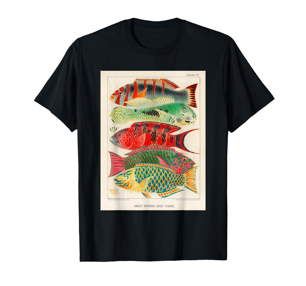 Coral Reef Tropical Fish Chart T-Shirt - Streetwear Style for Adults - T-Shirt, Sweatshirt, Hoodie