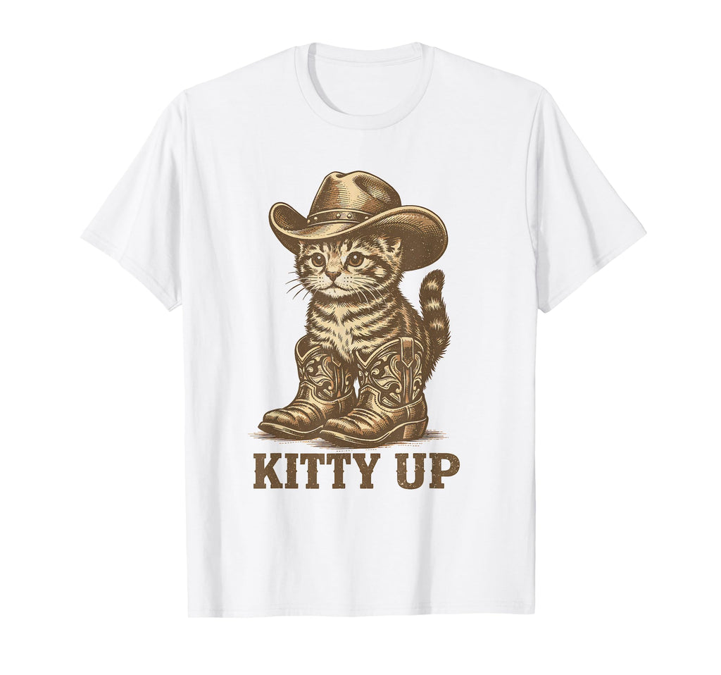 Kitty Up Western Country Music Funny T-Shirt - Unique Graphic Men Women - T-Shirt, Sweatshirt, Hoodie