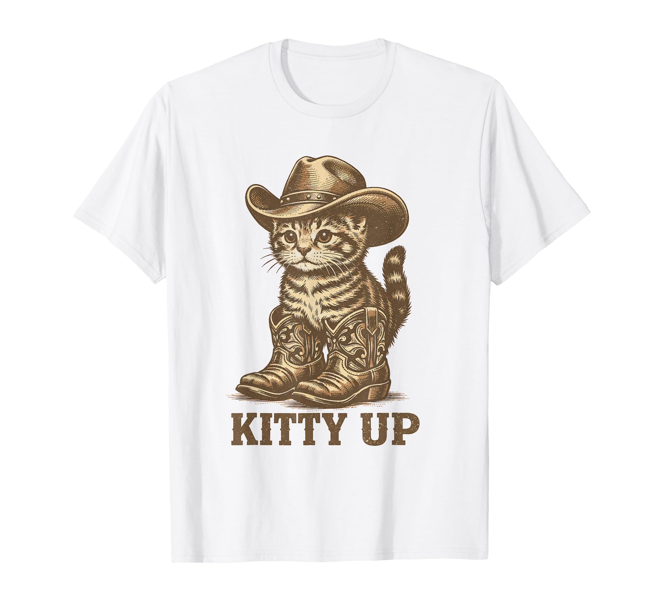 Kitty Up Western Country Music Funny T-Shirt - Unique Graphic Men Women - T-Shirt, Sweatshirt, Hoodie