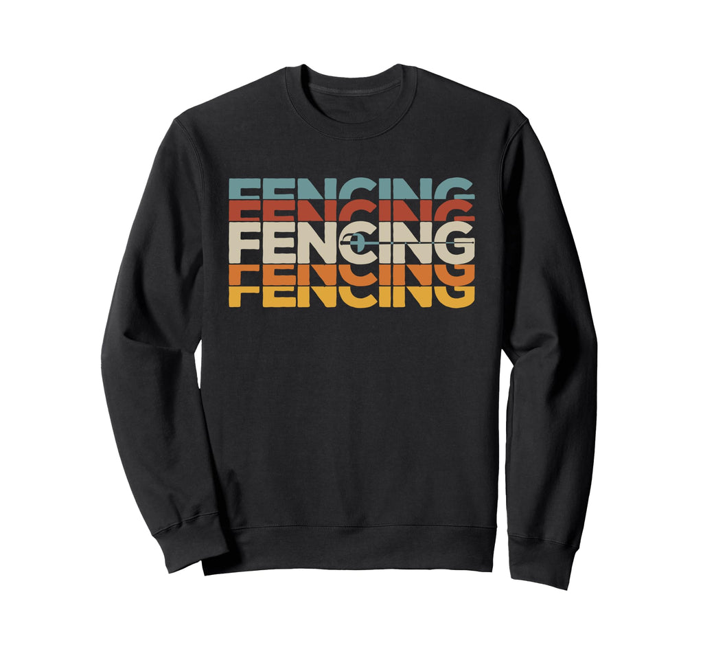 Fencing Sword Typography Fencer Sweatshirt - Unique Graphic Unisex - T-Shirt, Sweatshirt, Hoodie