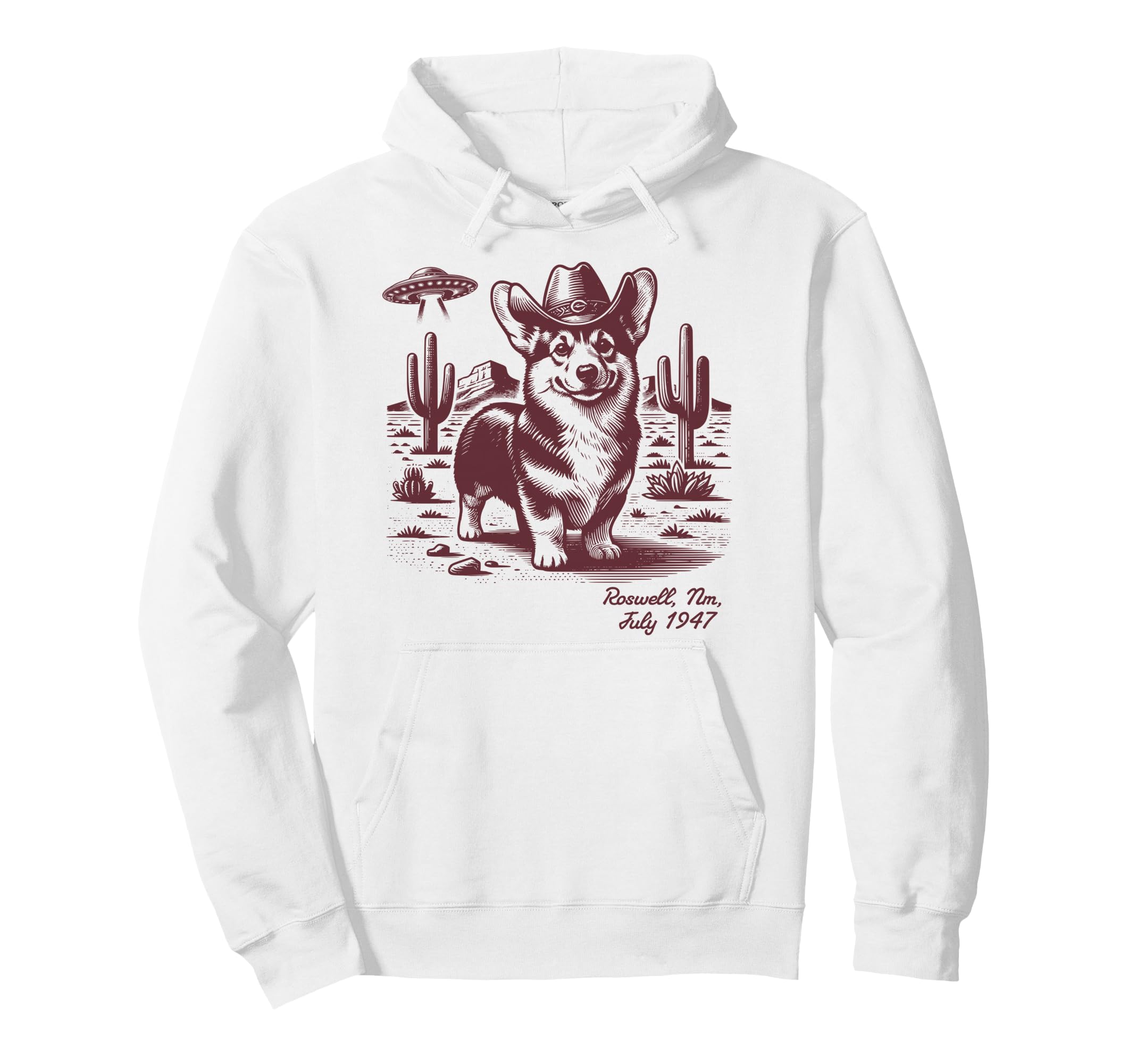 90S Cowgirl Western Cowboy Corgi Ufo Hoodie - Fun Novelty Design Unisex - T-Shirt, Sweatshirt, Hoodie