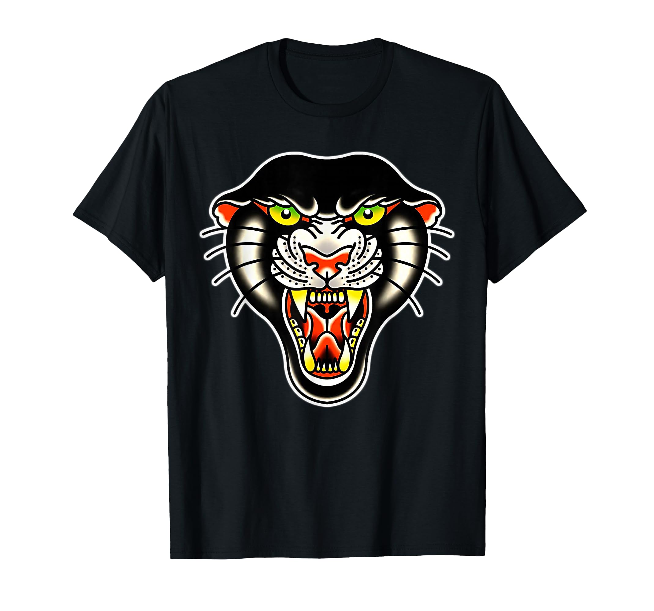 Panther Head Traditional Tattoo Flash T-Shirt - Trendy Graphic Unisex - T-Shirt, Sweatshirt, Hoodie