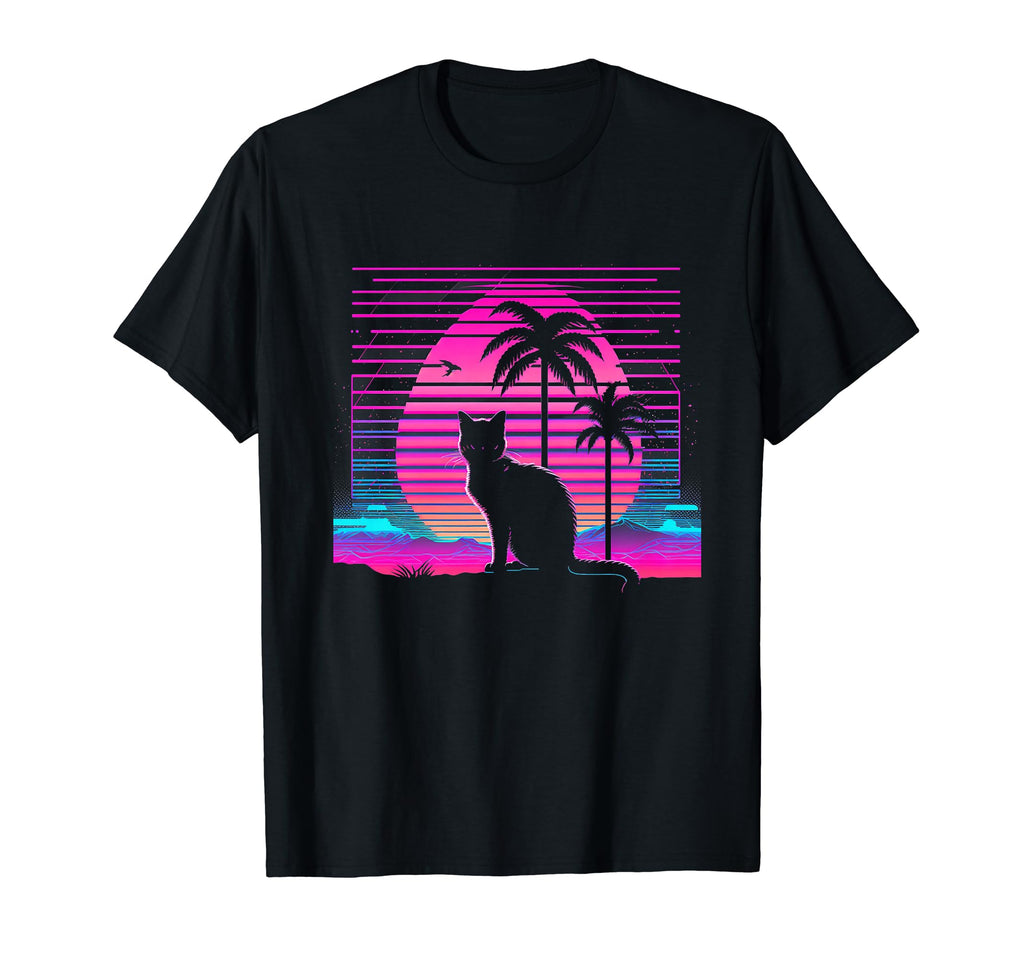 Cat Vaporwave Retrowave Aesthetic T-Shirt - Trendy Graphic Unisex - T-Shirt, Sweatshirt, Hoodie