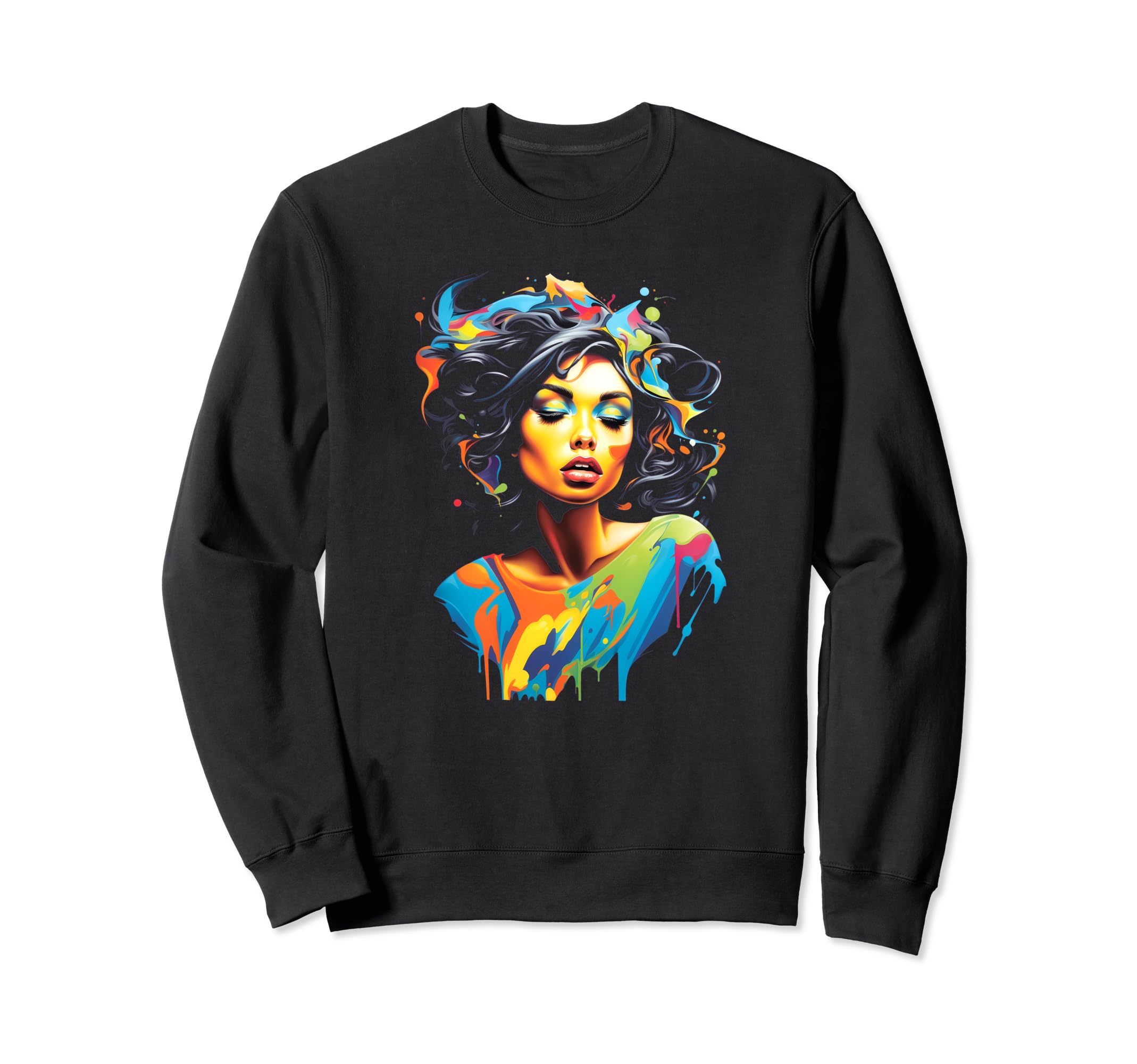 Abstract Colorful 60S 70S Stylish Sweatshirt - Graphic Print for Adults - T-Shirt, Sweatshirt, Hoodie