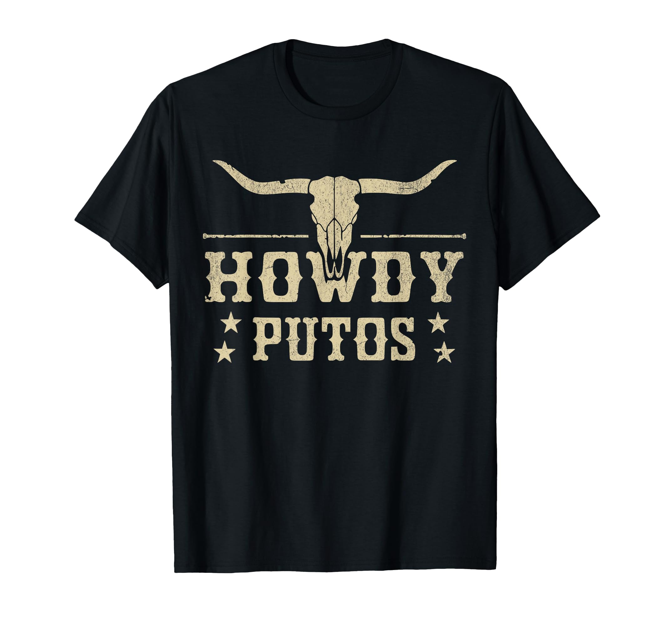 Howdy Putos Bull Skull Country Cowboy T-Shirt - Minimalist Print Unisex - T-Shirt, Sweatshirt, Hoodie