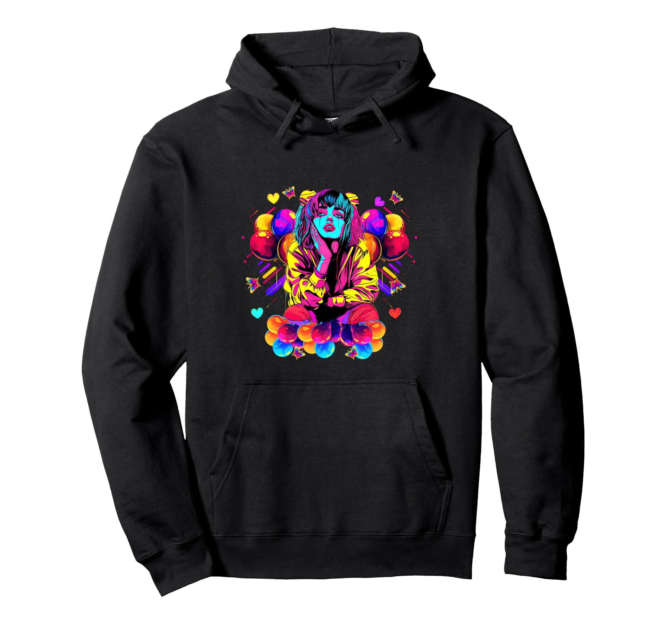Streetwear Synthwave 80S 90S Anime Emo Hoodie - Minimalist Print Unisex - T-Shirt, Sweatshirt, Hoodie