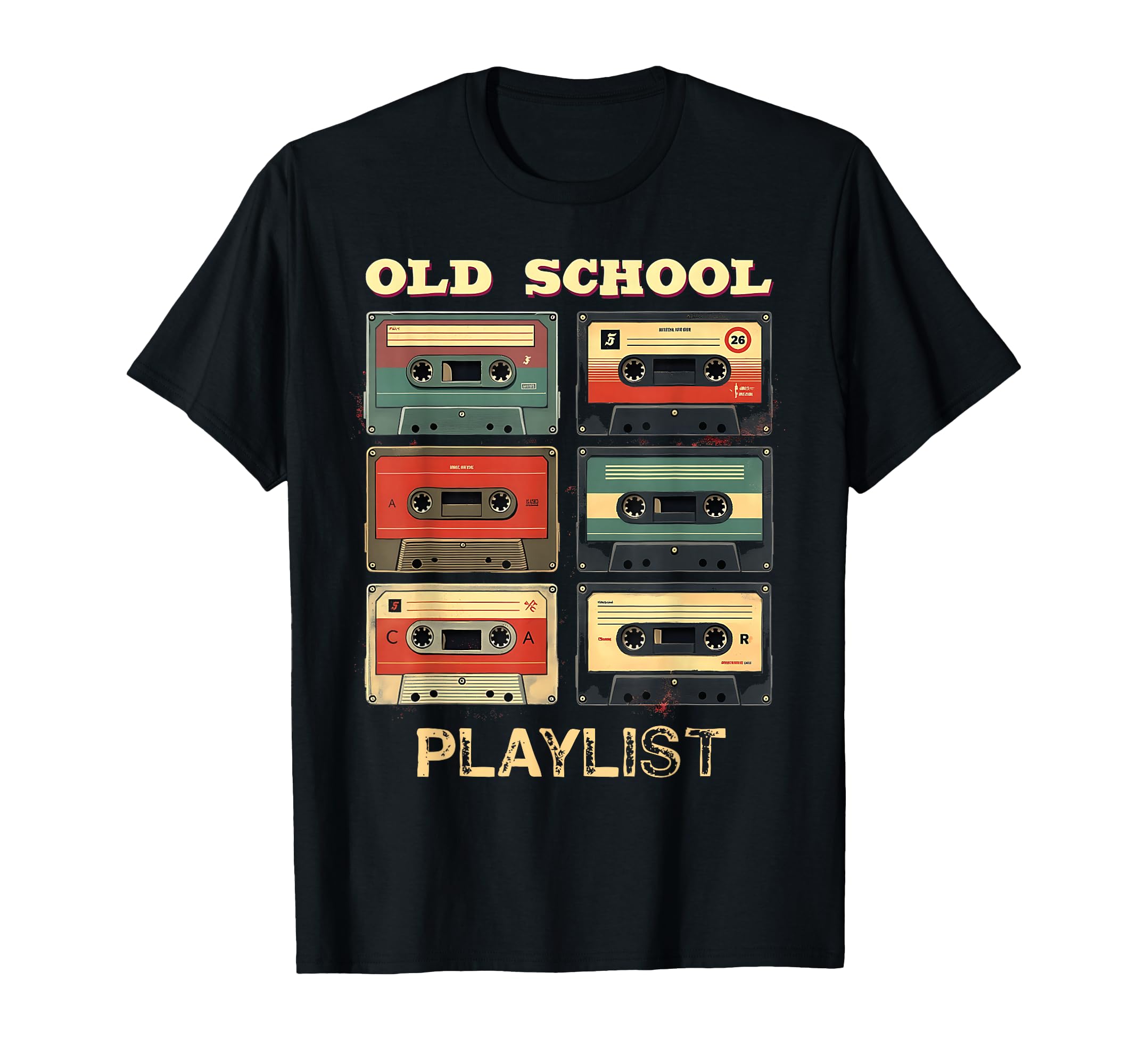 Old School Playlist Cassette Tapes T-Shirt - Custom Art Print Men Women - T-Shirt, Sweatshirt, Hoodie