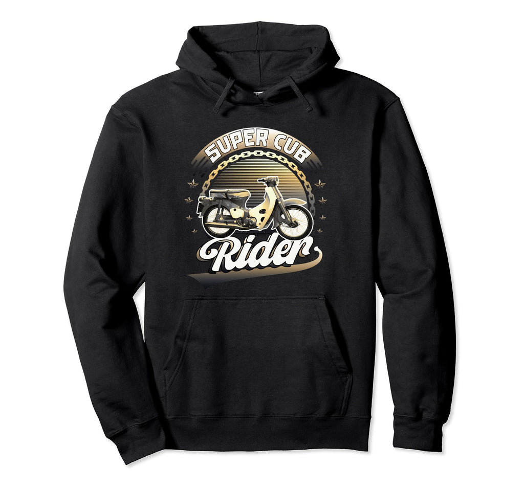 Super Cub Rider C100 Moped Motorcycle Hoodie - Custom Art Print Men Women - T-Shirt, Sweatshirt, Hoodie