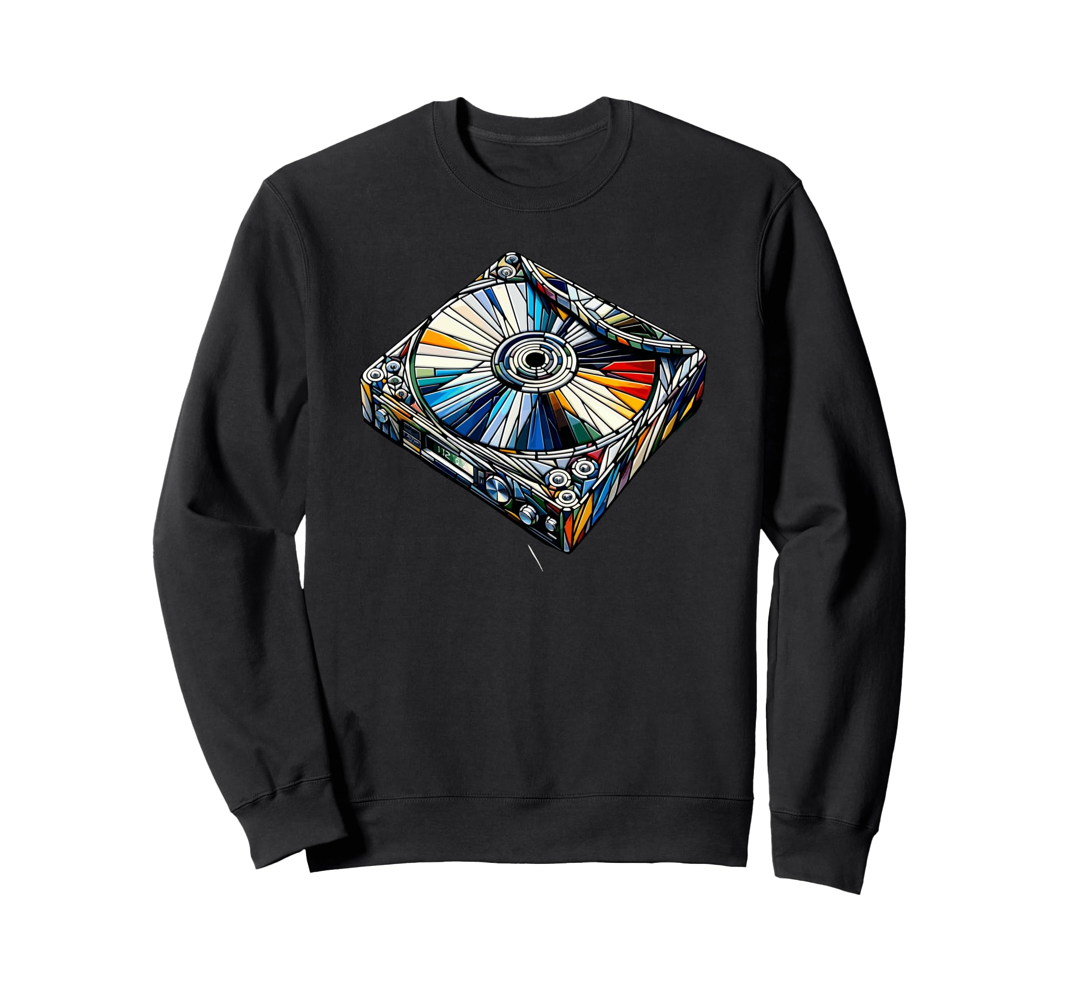 Polygon Art Vinyl Record Player Music Sweatshirt - Graphic Print for Adults - T-Shirt, Sweatshirt, Hoodie