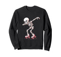 Dabbing Skeleton Roller Skate Sweatshirt - Minimalist Print for Adults - T-Shirt, Sweatshirt, Hoodie