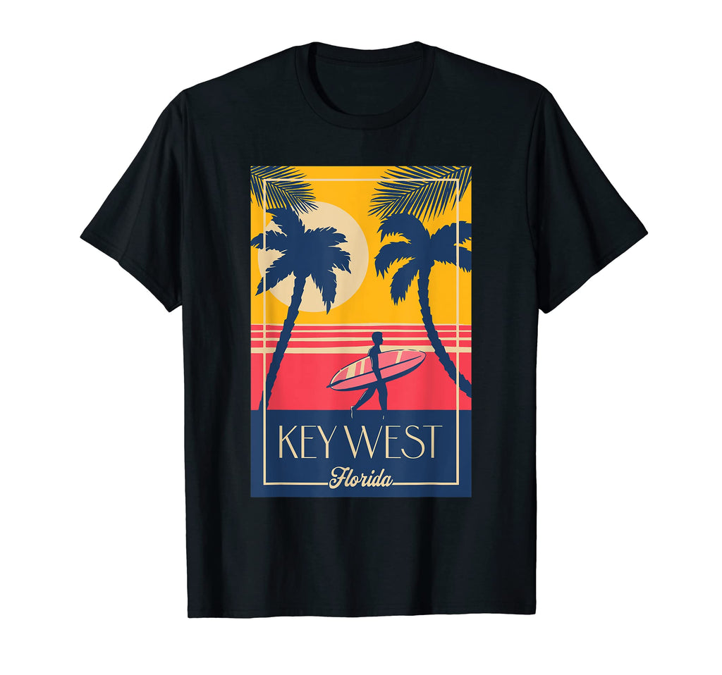 Key West Florida Surfer Beach T-Shirt - Graphic Print Men Women - T-Shirt, Sweatshirt, Hoodie