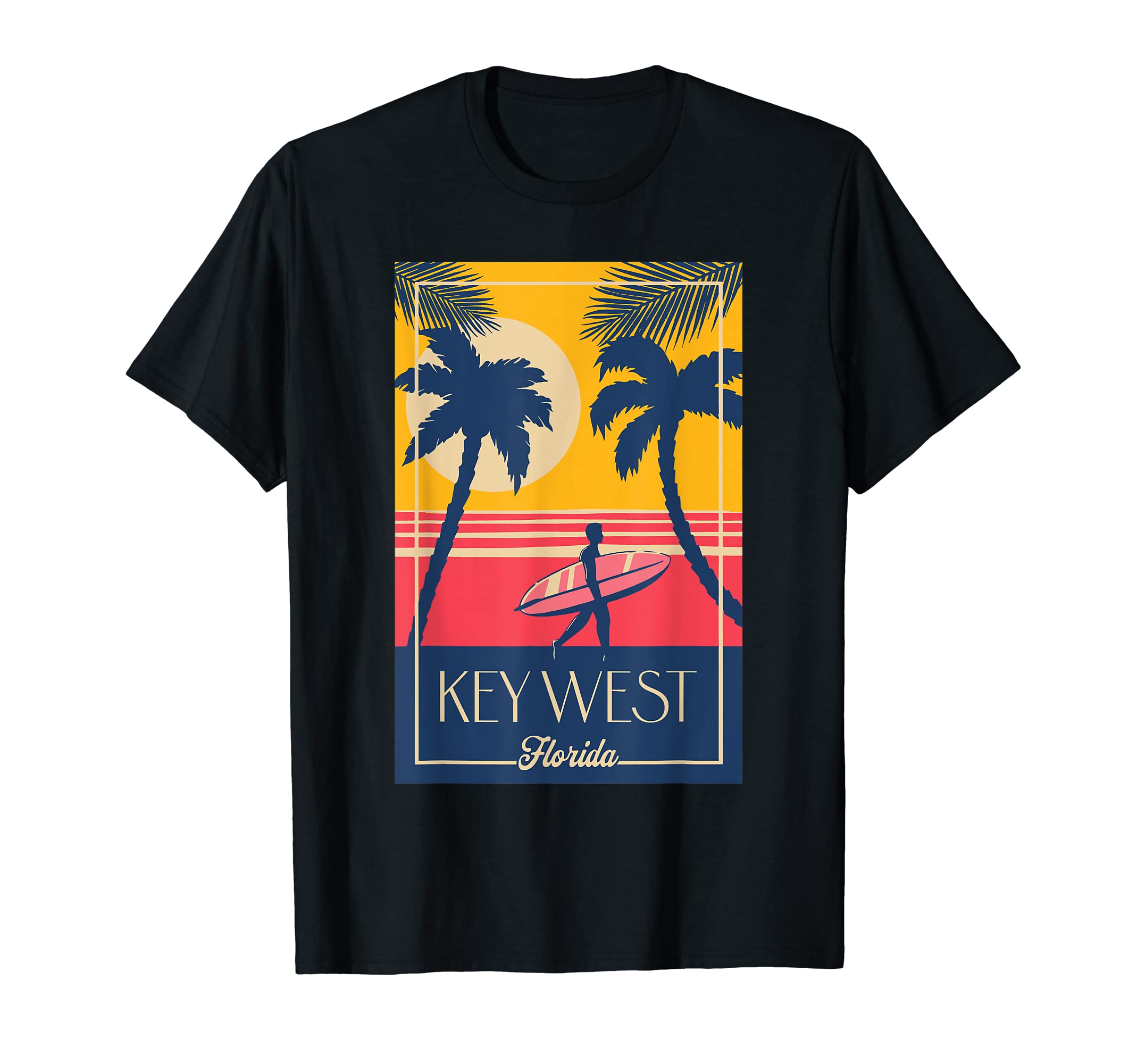 Key West Florida Surfer Beach T-Shirt - Graphic Print Men Women - T-Shirt, Sweatshirt, Hoodie