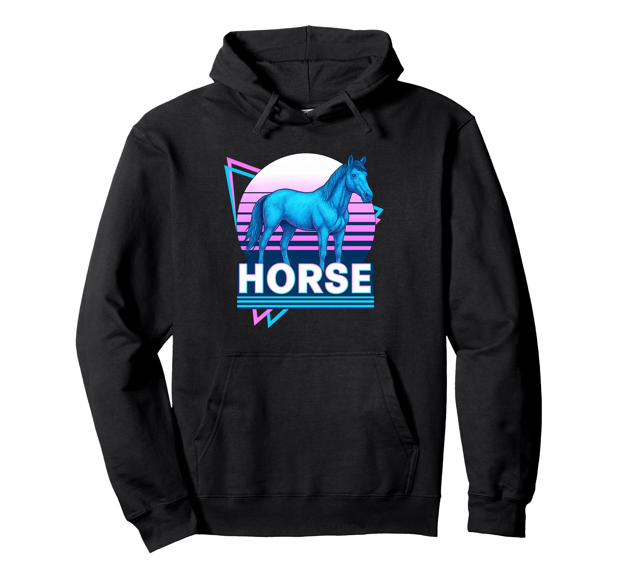 Horse Synthwave Aesthetic Animal Lover Hoodie - Graphic Print Unisex - T-Shirt, Sweatshirt, Hoodie