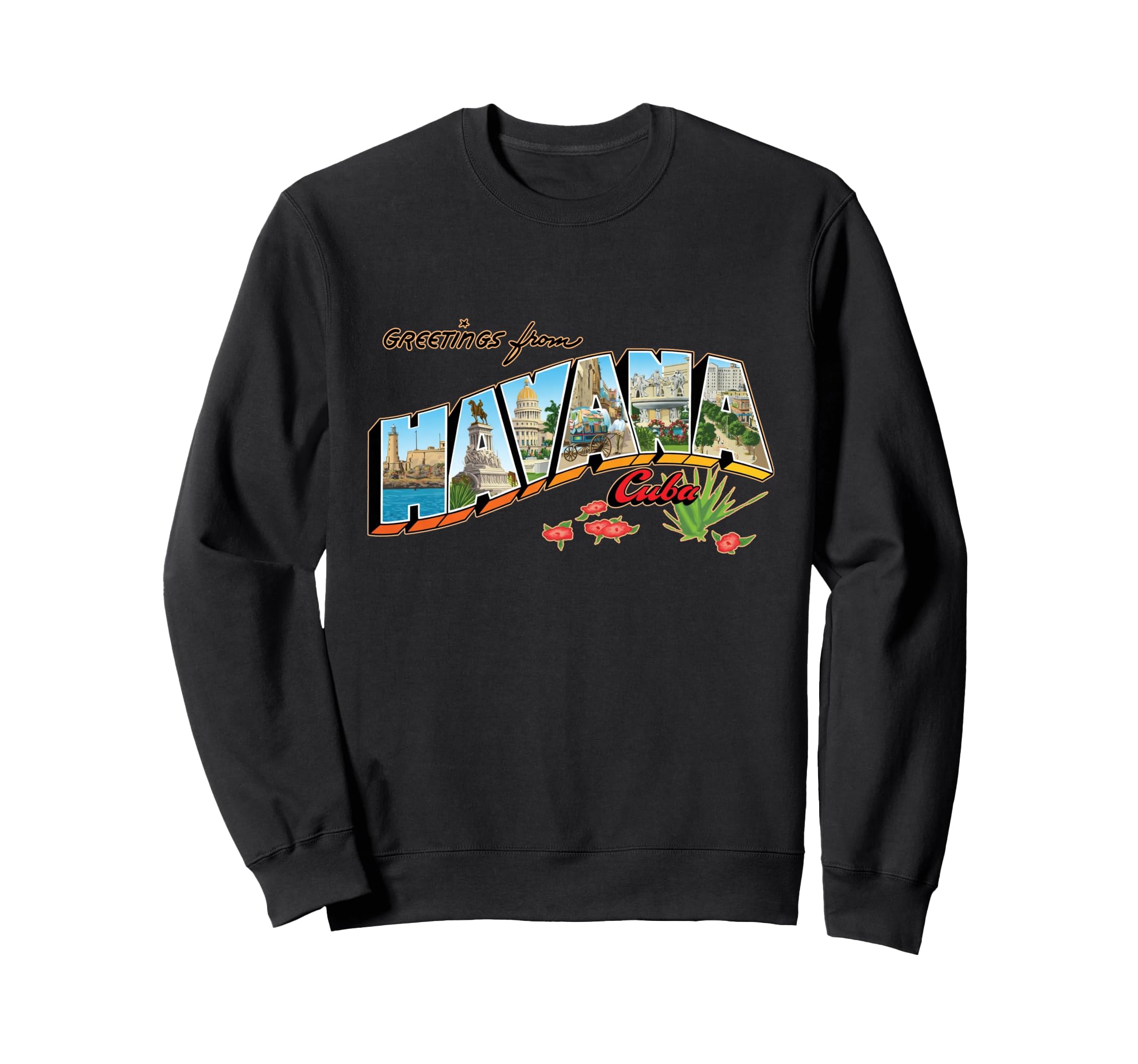 Greetings From Havana Cuba Postcard Sweatshirt - Custom Art Print Unisex - T-Shirt, Sweatshirt, Hoodie
