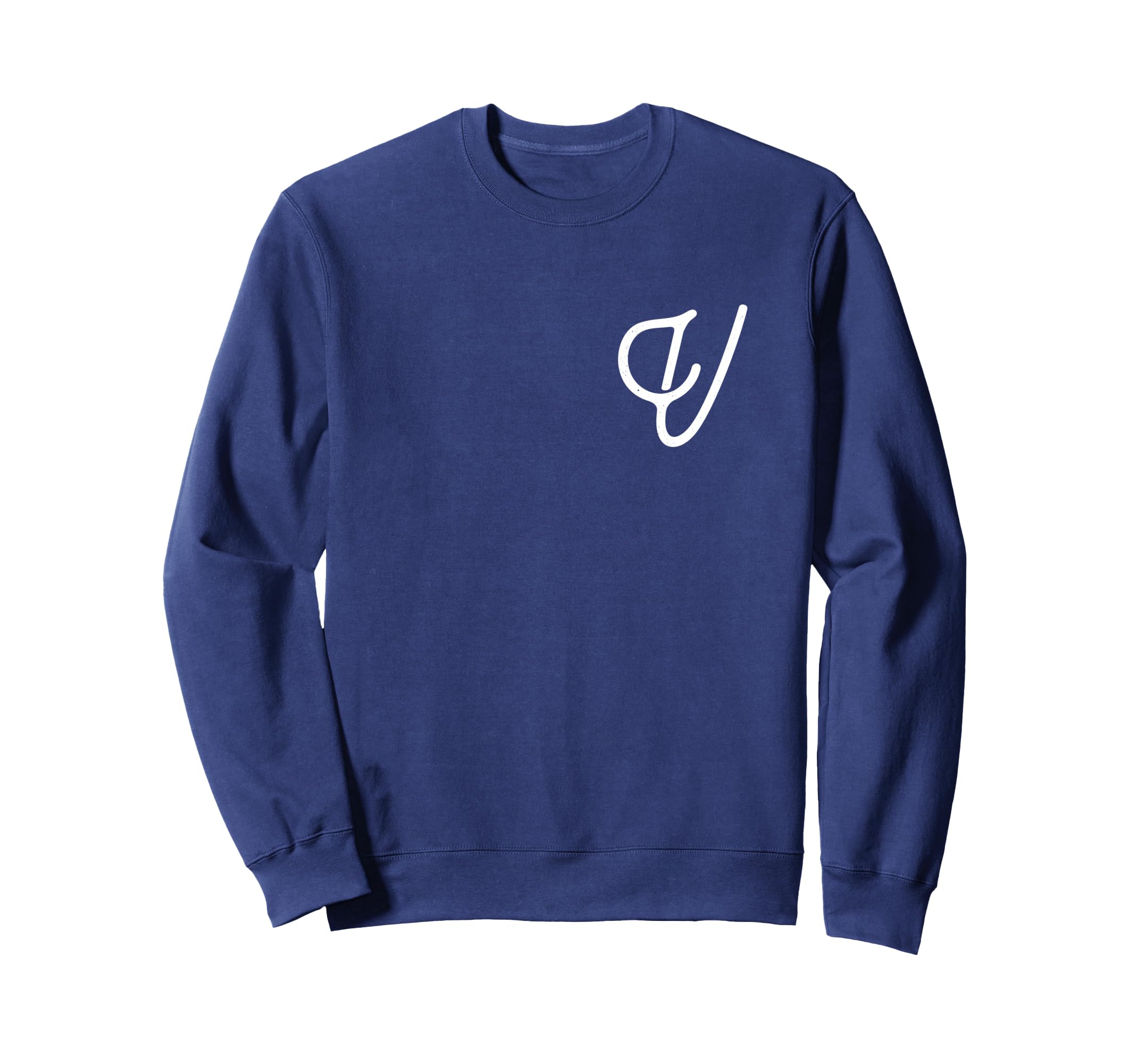 Letter V Initial Monogram Script Font Sweatshirt - Graphic Print Men Women - T-Shirt, Sweatshirt, Hoodie