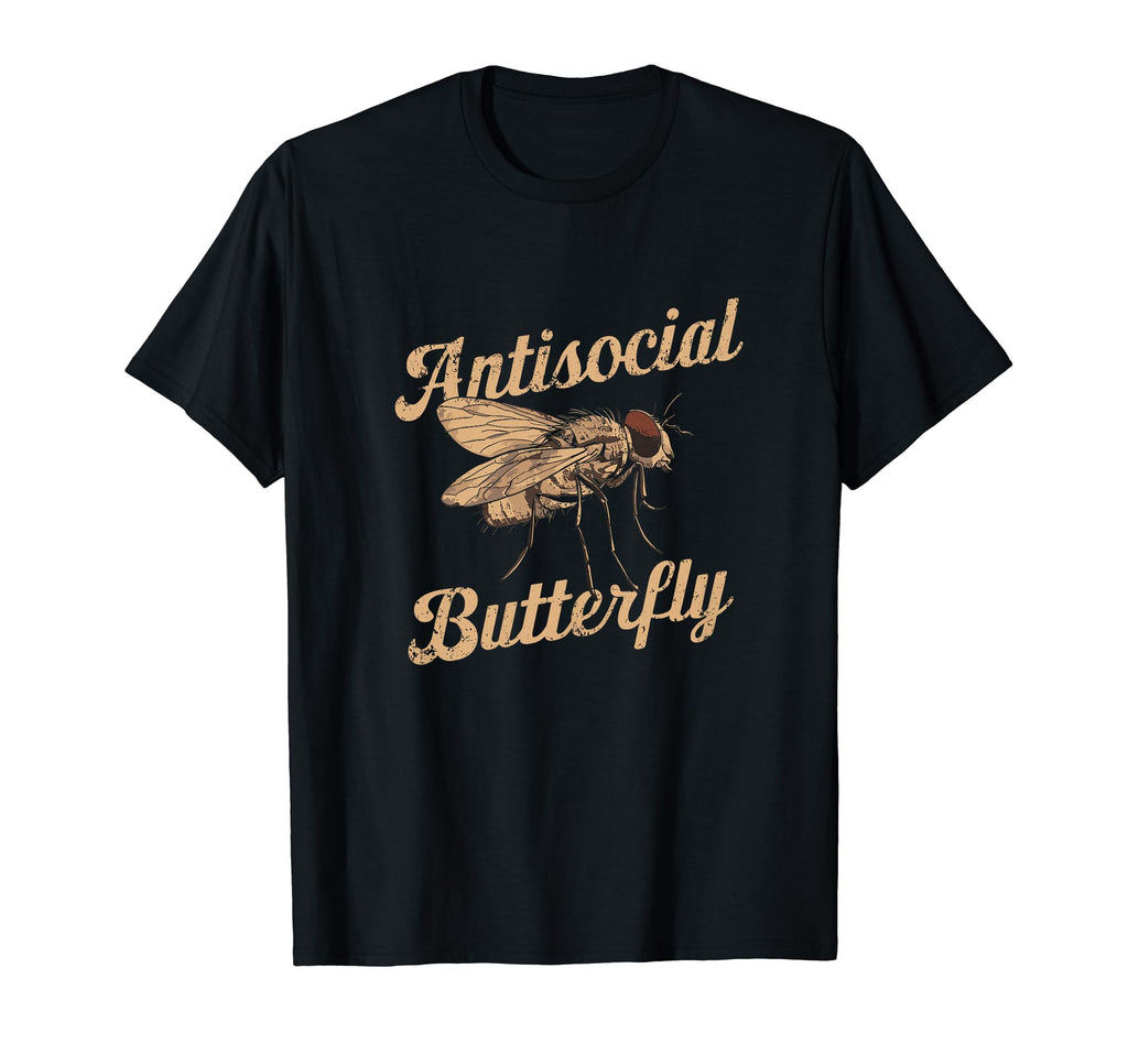 Antisocial Butterfly Housefly Introvert T-Shirt - Trendy Graphic Men Women - T-Shirt, Sweatshirt, Hoodie