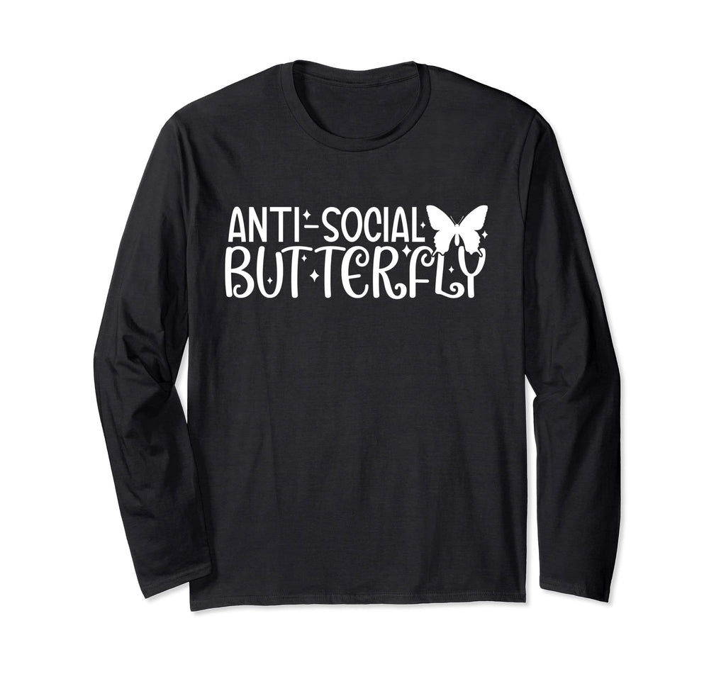 Anti Social Butterfly Funny T-Shirt - Aesthetic Graphic for Adults - T-Shirt, Sweatshirt, Hoodie
