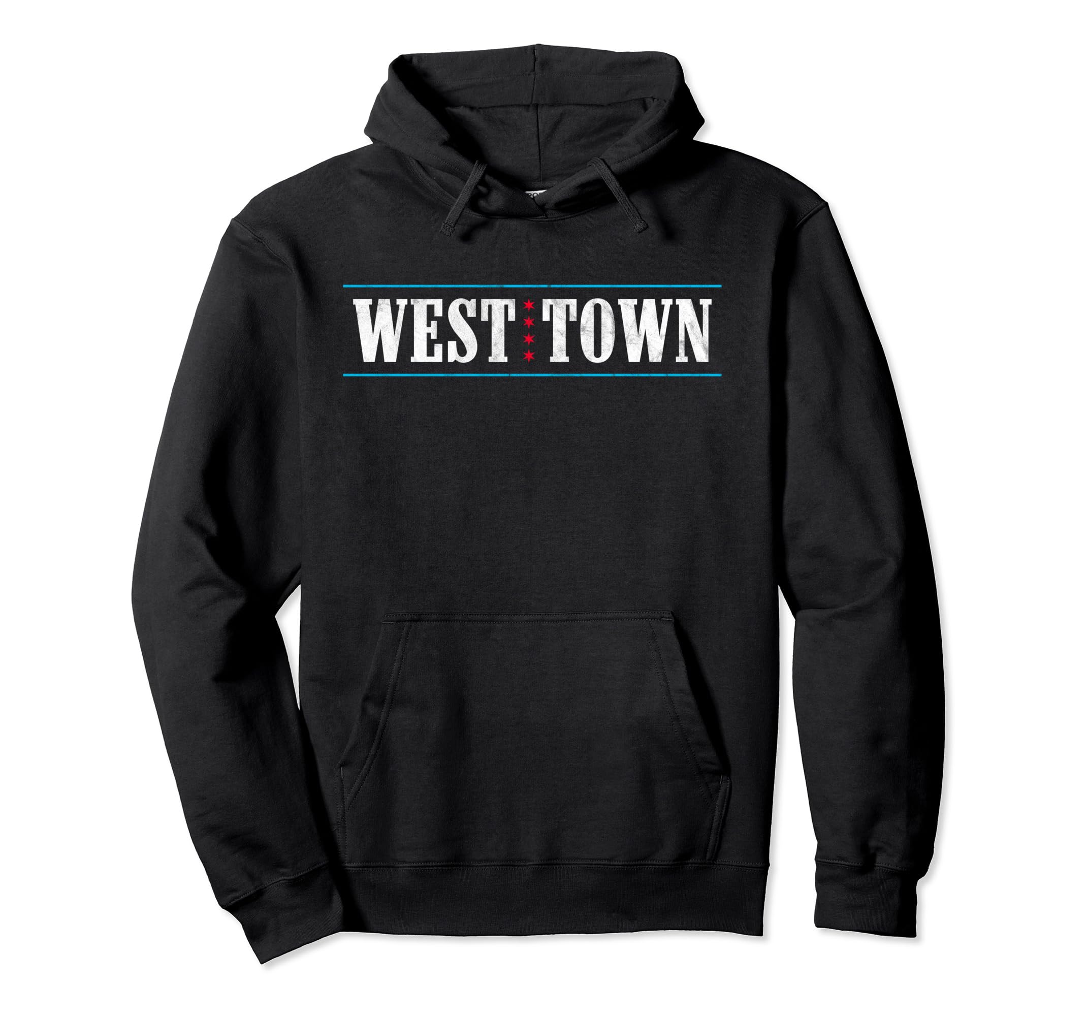 West Town Chicago Illinois Flag Hoodie - Novelty Apparel Men Women - T-Shirt, Sweatshirt, Hoodie
