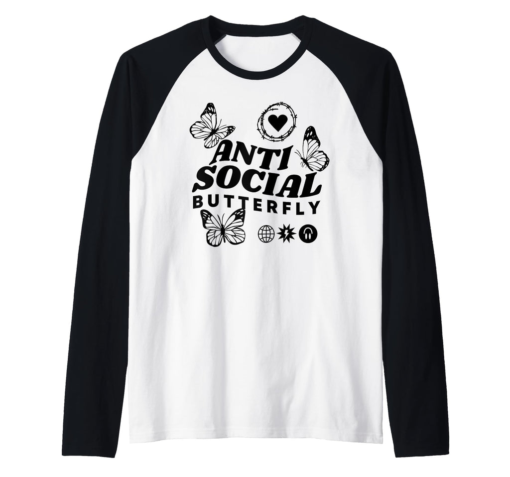 Anti Social Butterfly Goth Aesthetic Hoodie - Fun Novelty Design Unisex - T-Shirt, Sweatshirt, Hoodie