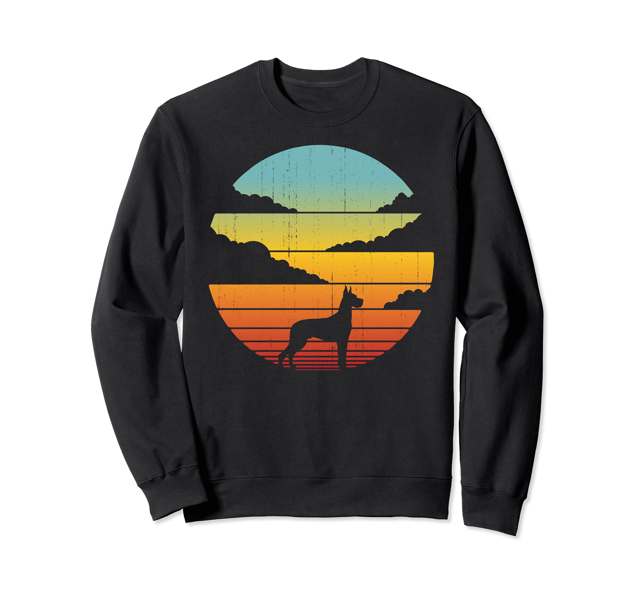 Great Dane 60S 70S Sunset Dog Lovers Sweatshirt - Unique Graphic for Adults - T-Shirt, Sweatshirt, Hoodie