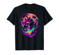 Synthwave Retrowave Pirate Skull T-Shirt - Custom Art Print Men Women - T-Shirt, Sweatshirt, Hoodie