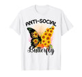 Funny Antisocial Butterfly Introvert T-Shirt - Graphic Print Unisex - T-Shirt, Sweatshirt, Hoodie