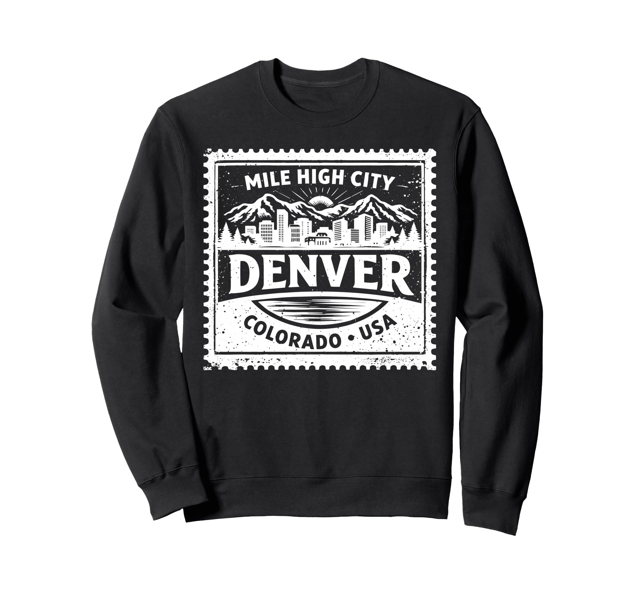 Denver Colorado Usa Travel Stamp Sweatshirt - Trendy Graphic for Adults - T-Shirt, Sweatshirt, Hoodie