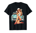 Pinup Pin Up Small Black T-Shirt - Custom Art Print Unisex - T-Shirt, Sweatshirt, Hoodie