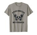 Anti Social Butterfly Anti Social T-Shirt - Minimalist Print for Adults - T-Shirt, Sweatshirt, Hoodie