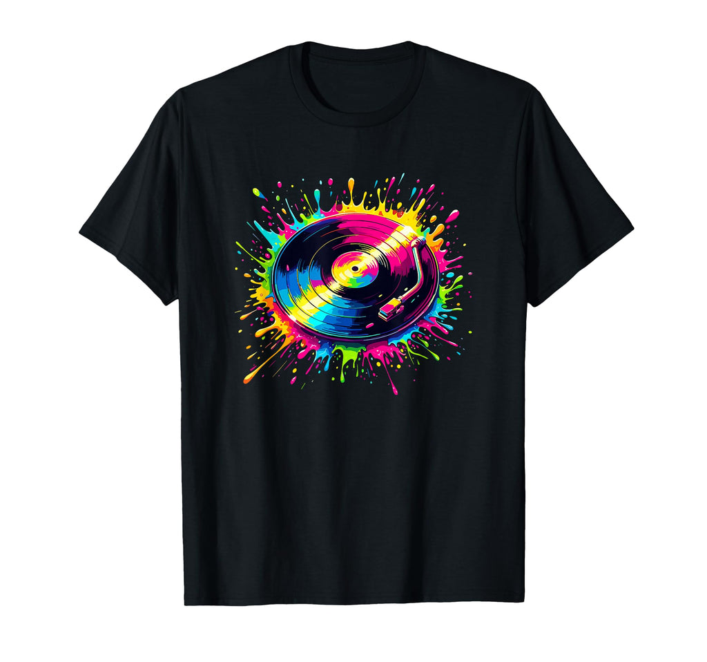 Splash Art Vinyl Disc Record T-Shirt - Casual Everyday Wear for Adults - T-Shirt, Sweatshirt, Hoodie