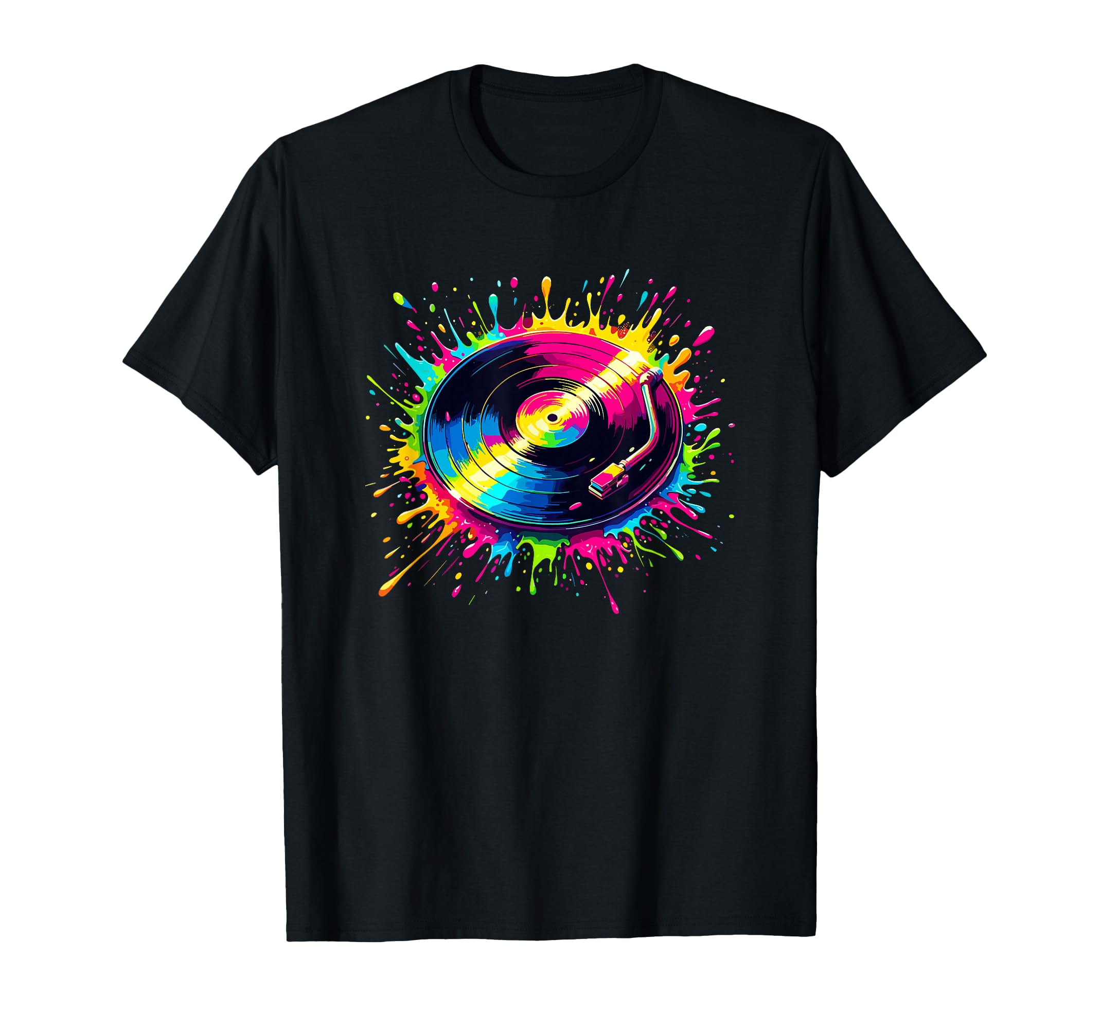 Splash Art Vinyl Disc Record T-Shirt - Casual Everyday Wear for Adults - T-Shirt, Sweatshirt, Hoodie