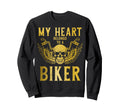 Biker My Heart Belongs To Biker Sweatshirt - Graphic Print Men Women - T-Shirt, Sweatshirt, Hoodie
