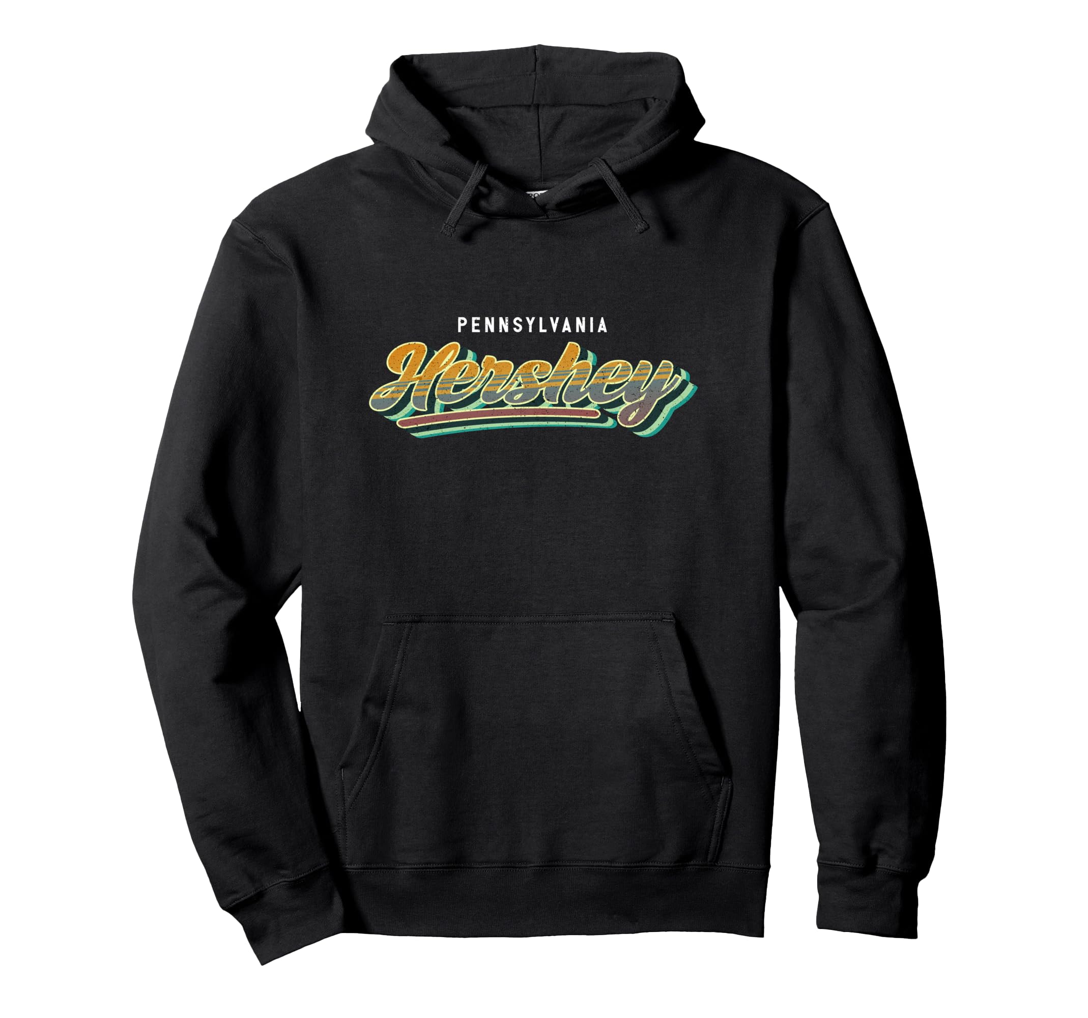 Hershey Pennsylvania Hometown Typography Hoodie - Unique Graphic for Adults - T-Shirt, Sweatshirt, Hoodie