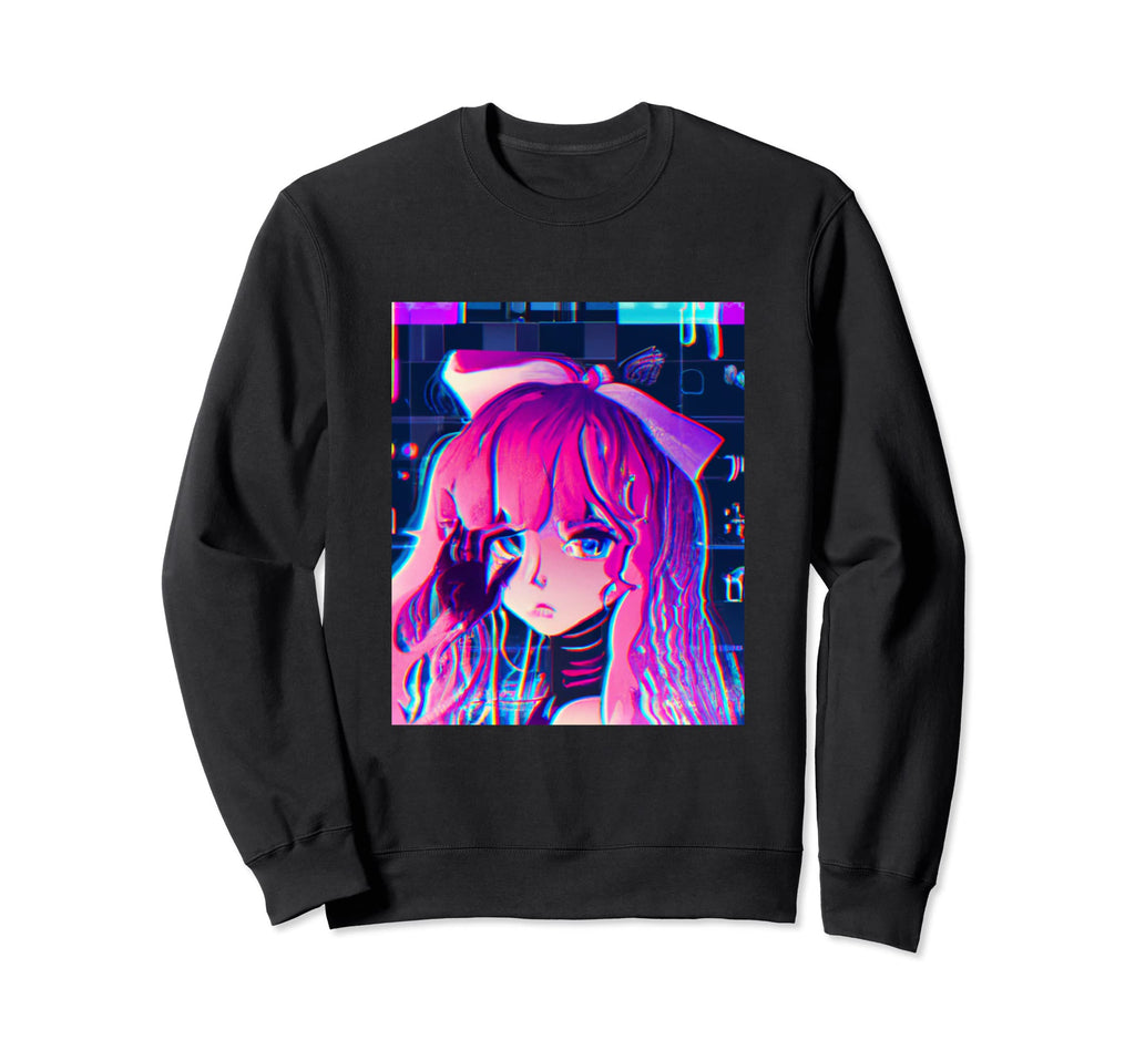 Pastel Aesthetic Anime Synthwave Sad Sweatshirt - Aesthetic Graphic Unisex - T-Shirt, Sweatshirt, Hoodie