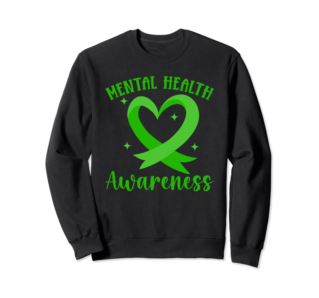 Green Ribbon Mental Health Awareness Sweatshirt - Unique Graphic for Adults - T-Shirt, Sweatshirt, Hoodie