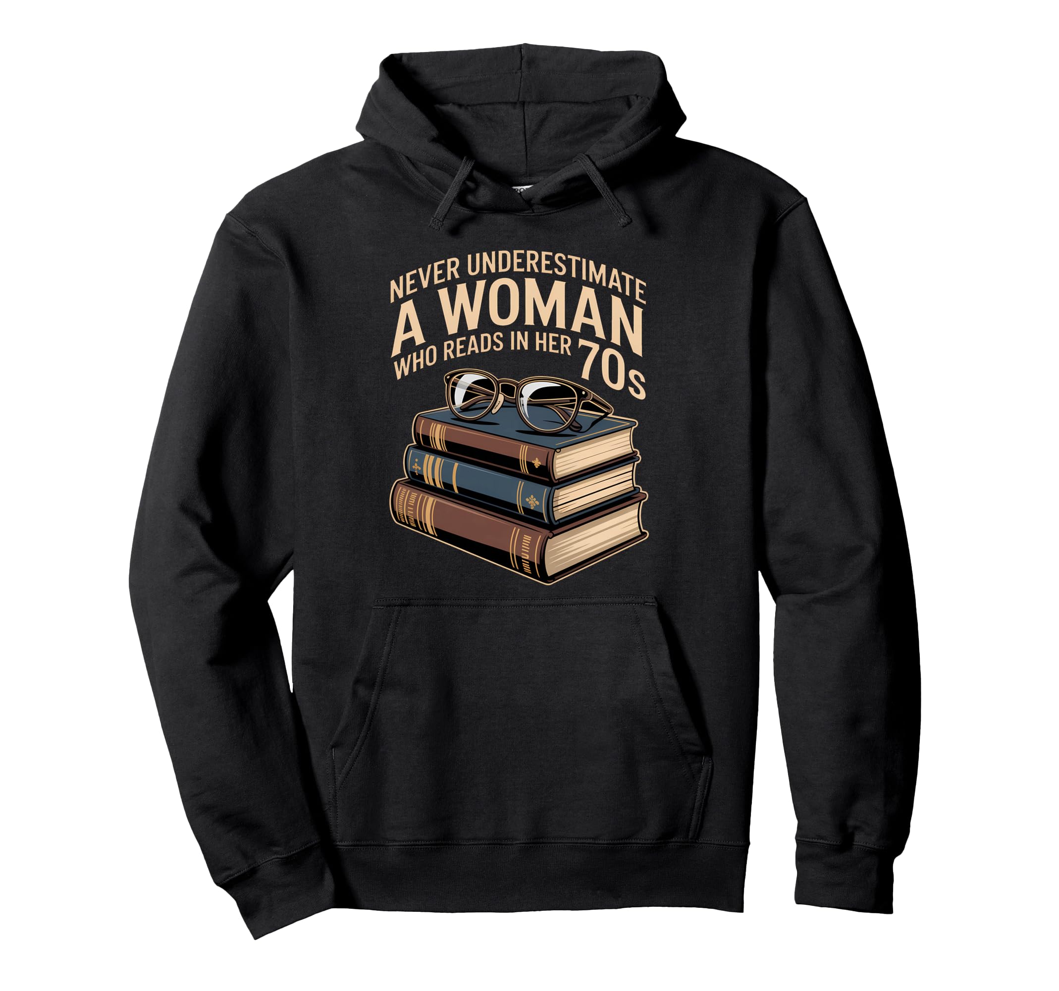 Never Underestimate Who Reads Her 70S Hoodie - Novelty Apparel Men Women - T-Shirt, Sweatshirt, Hoodie