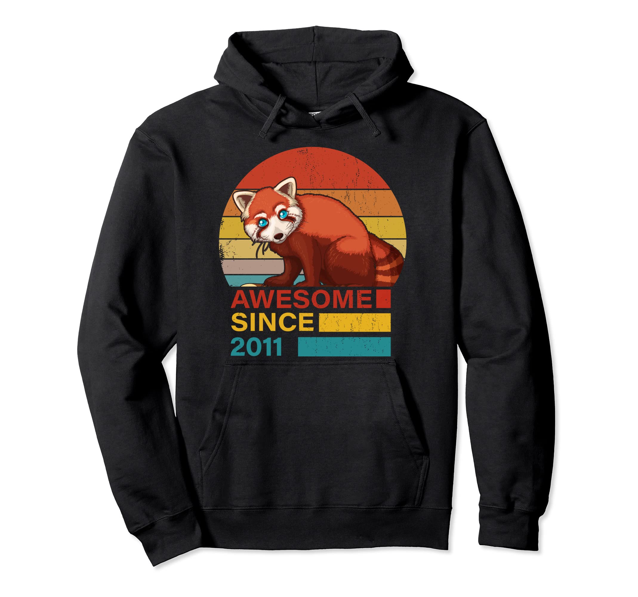 Red Panda 2011 Birthday Funny Red Hoodie - Aesthetic Graphic for Adults - T-Shirt, Sweatshirt, Hoodie