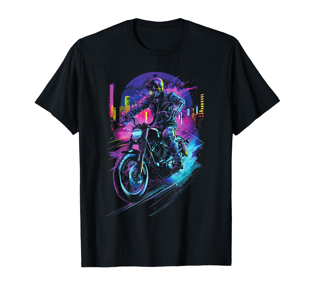 Skeleton Motorcycle Through T-Shirt - Trendy Graphic Unisex - T-Shirt, Sweatshirt, Hoodie