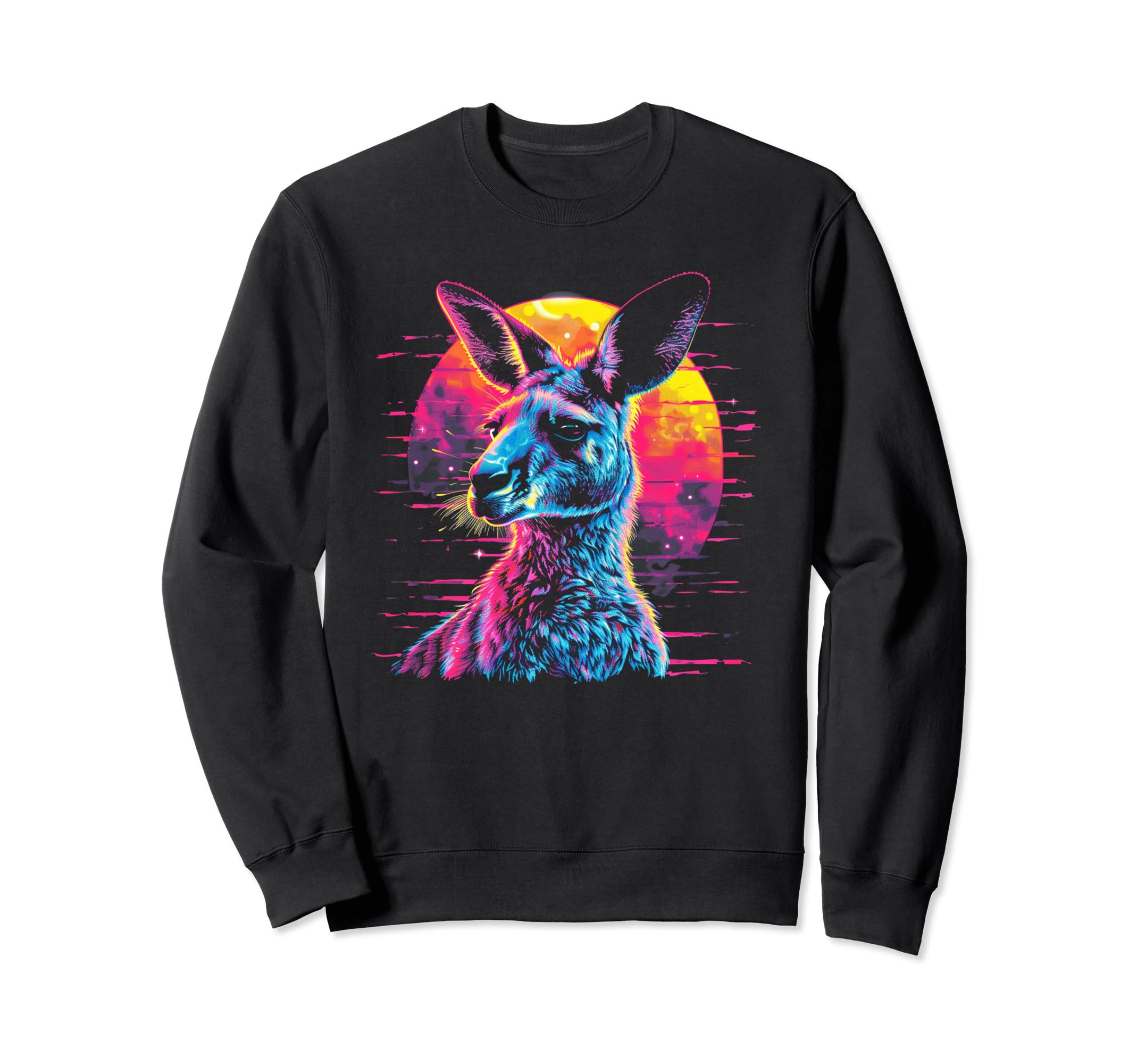 Kangaroo Vaporwave Aesthetic Sweatshirt - Fun Novelty Design for Adults - T-Shirt, Sweatshirt, Hoodie
