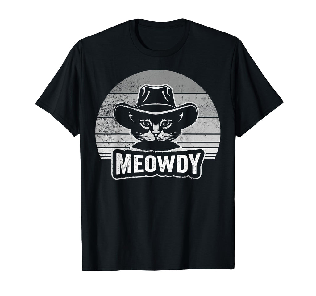 Meowdy Cat Cowboy Hat Funny Kitten T-Shirt - Graphic Print for Adults - T-Shirt, Sweatshirt, Hoodie