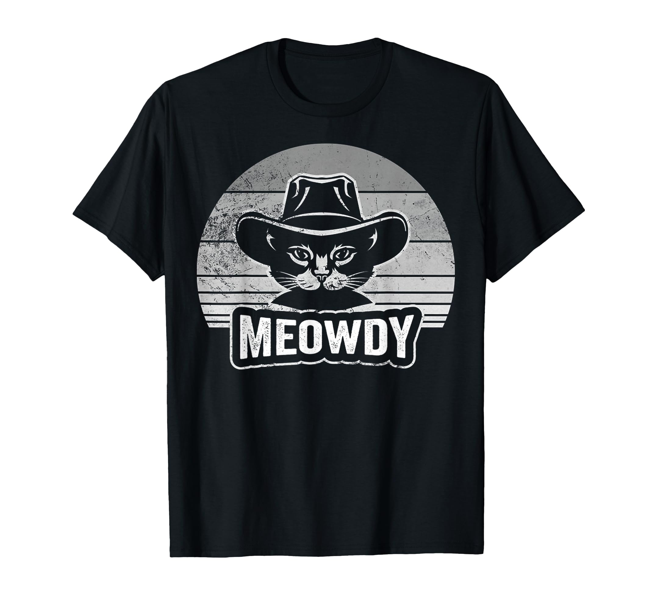 Meowdy Cat Cowboy Hat Funny Kitten T-Shirt - Graphic Print for Adults - T-Shirt, Sweatshirt, Hoodie